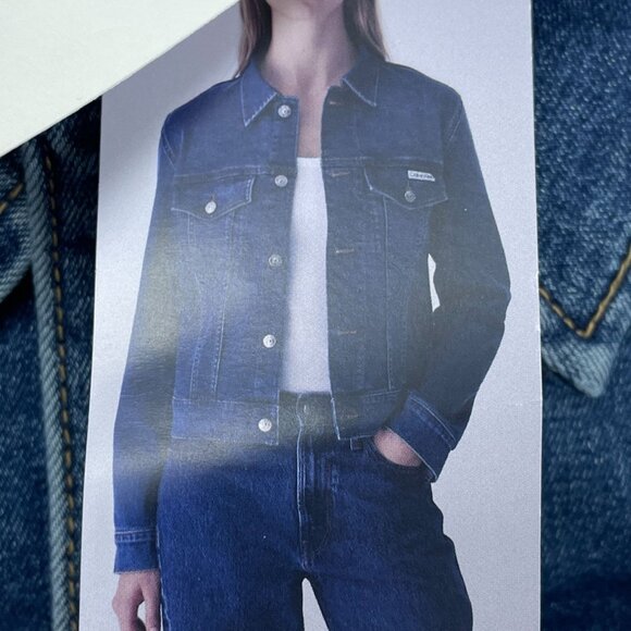 Calvin Klein Womens Denim Jacket Medium Blue d0162 - Picture 5 of 10